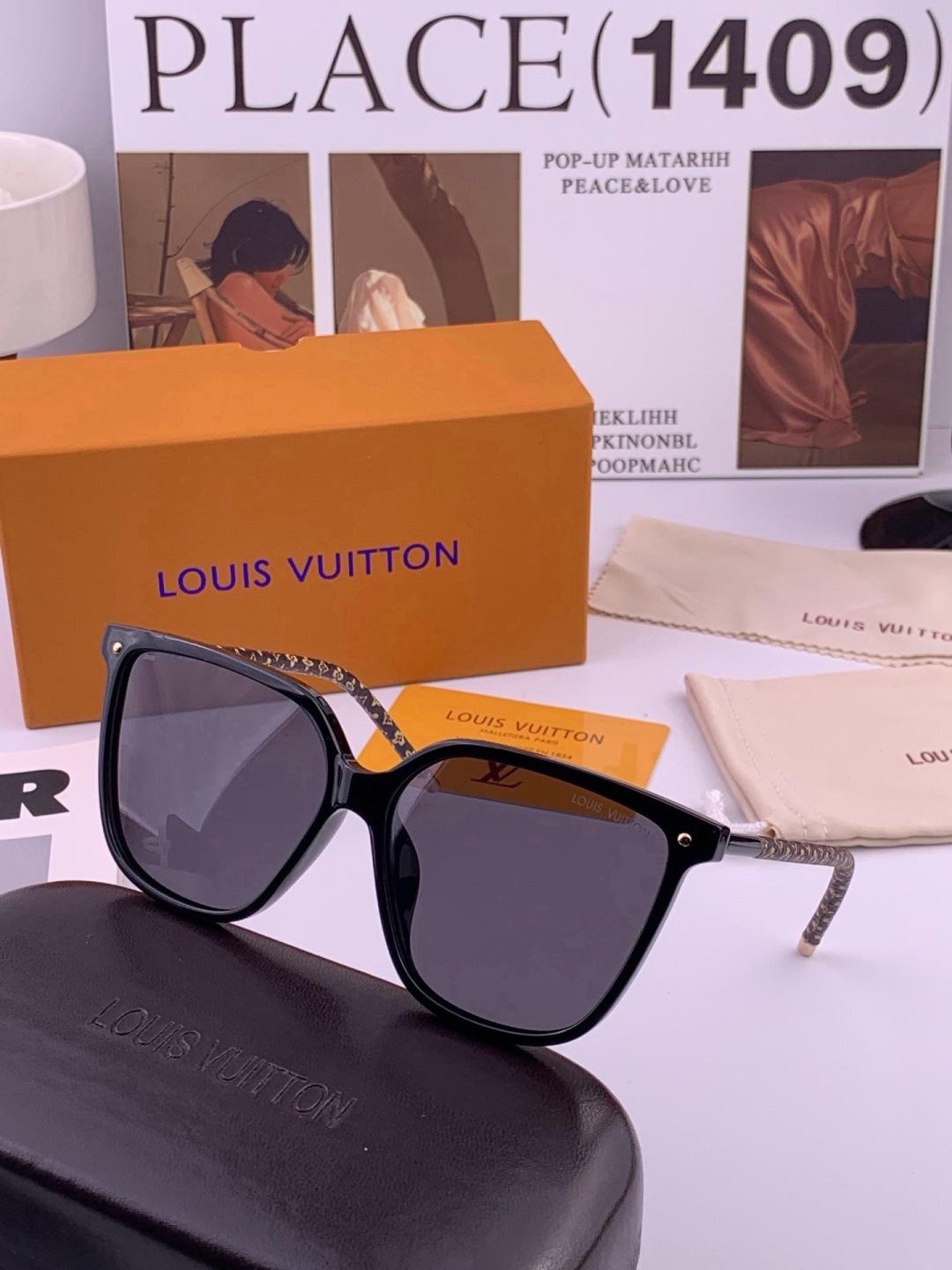 LV 🔥  高品质情侣款款墨镜   👍 进口宝丽来偏光镜片  🔥蛤蟆镜 开车钓鱼都可 🔥百搭显瘦墨镜韩版 大框司机开车防