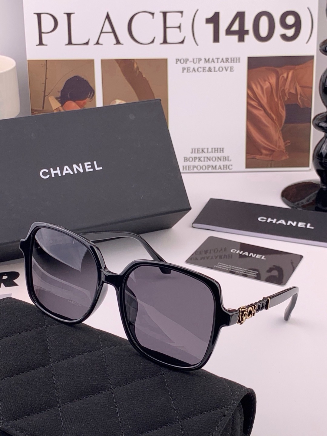 【CHANEL】香奈儿 新款潮流爆款 时尚方框太阳镜 佩戴舒适 网红潮款墨镜  女士高清加厚偏光太阳镜🕶️ 🎉高品质TR