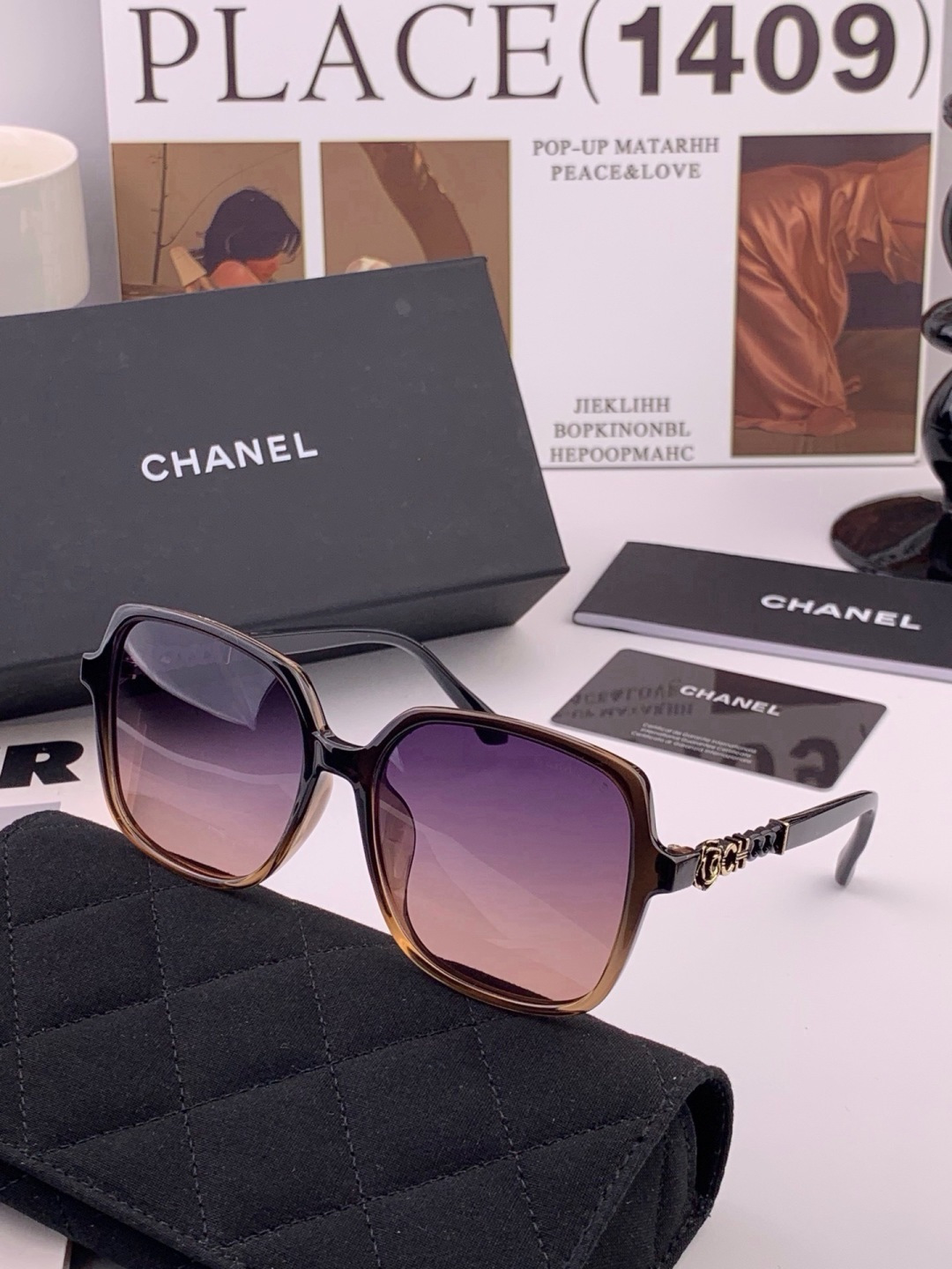 【CHANEL】香奈儿 新款潮流爆款 时尚方框太阳镜 佩戴舒适 网红潮款墨镜  女士高清加厚偏光太阳镜🕶️ 🎉高品质TR