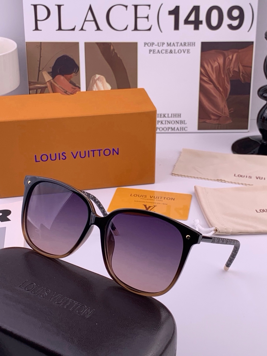 LV 🔥  高品质情侣款款墨镜   👍 进口宝丽来偏光镜片  🔥蛤蟆镜 开车钓鱼都可 🔥百搭显瘦墨镜韩版 大框司机开车防