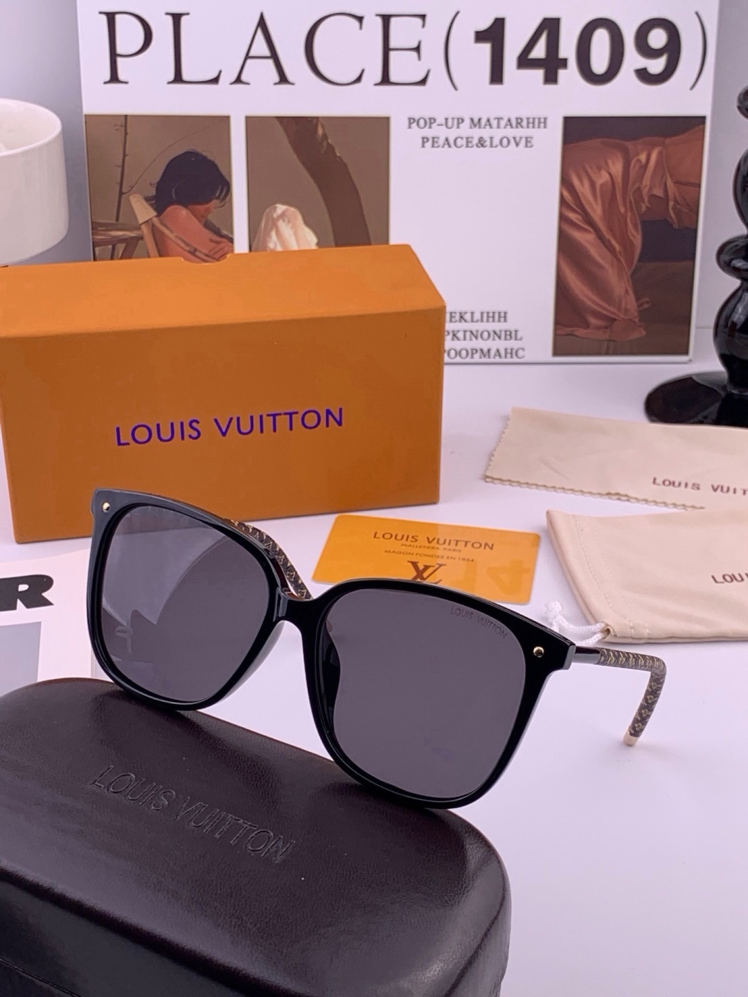 LV 🔥  高品质情侣款款墨镜   👍 进口宝丽来偏光镜片  🔥蛤蟆镜 开车钓鱼都可 🔥百搭显瘦墨镜韩版 大框司机开车防