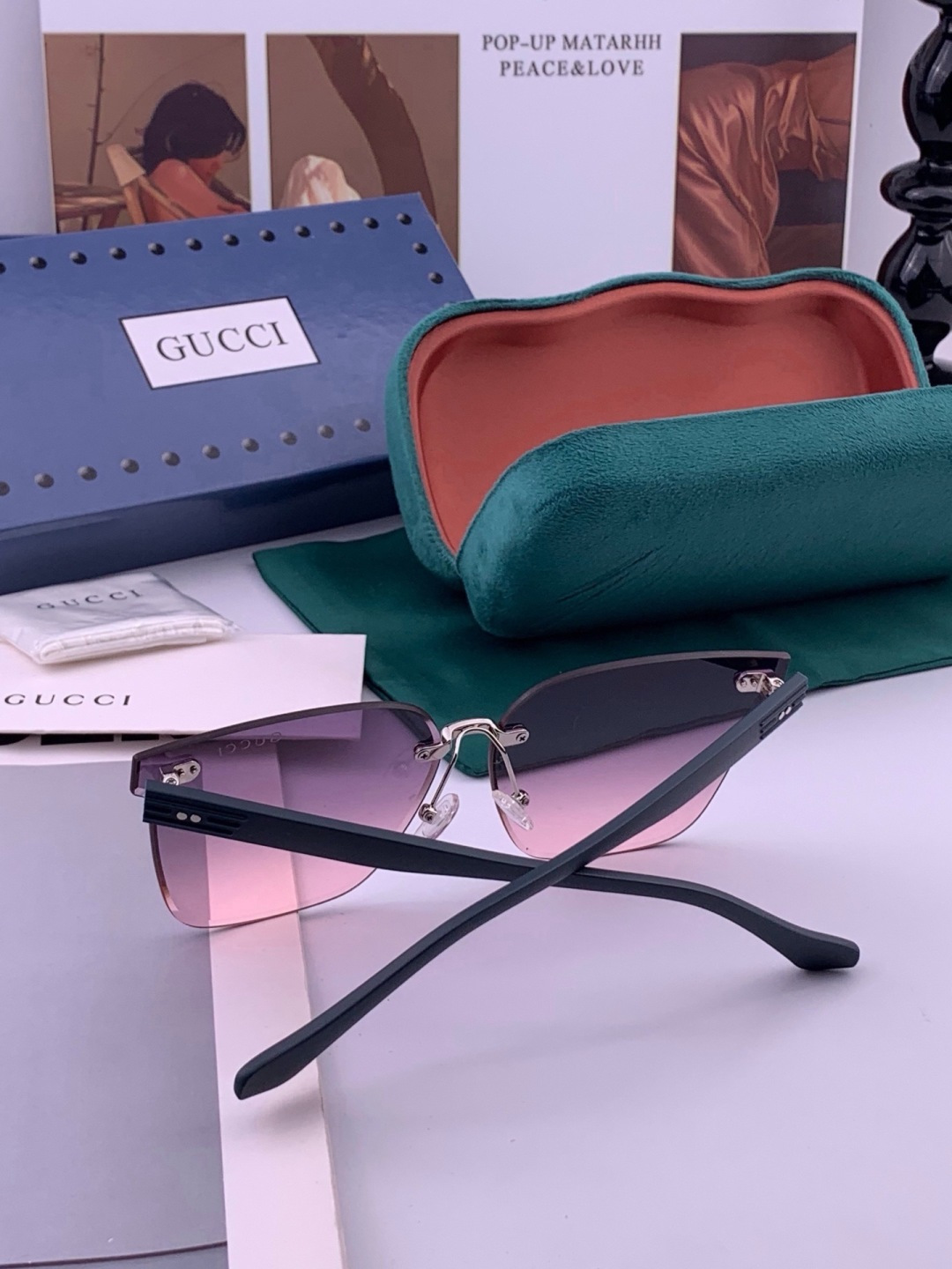 🔺 【GUCCI】开春新款 潮流爆款 时尚方框太阳镜 高品质 佩戴舒适 网红潮款墨镜 型号：G4279