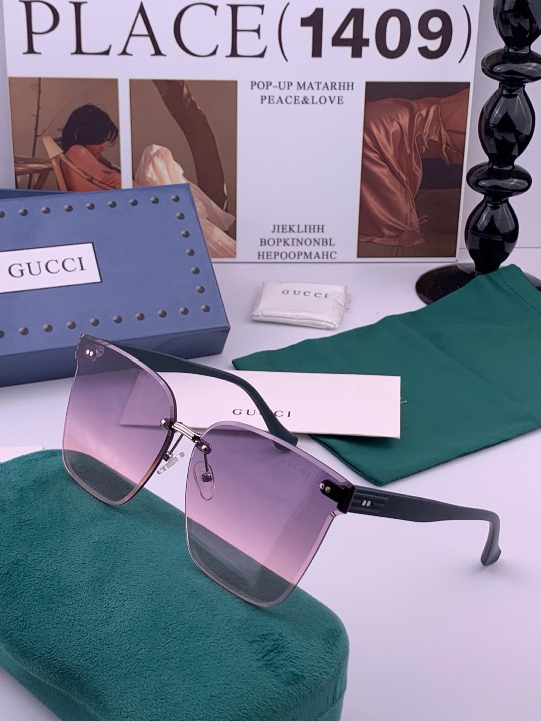 🔺 【GUCCI】开春新款 潮流爆款 时尚方框太阳镜 高品质 佩戴舒适 网红潮款墨镜 型号：G4279