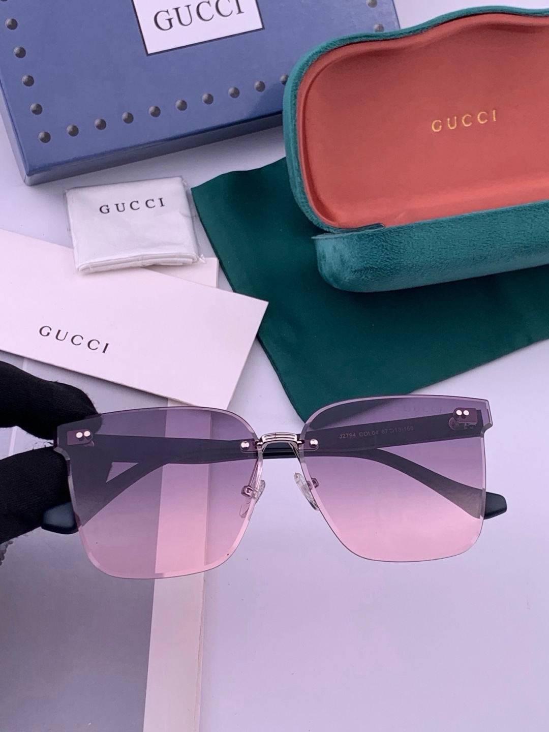 🔺 【GUCCI】开春新款 潮流爆款 时尚方框太阳镜 高品质 佩戴舒适 网红潮款墨镜 型号：G4279