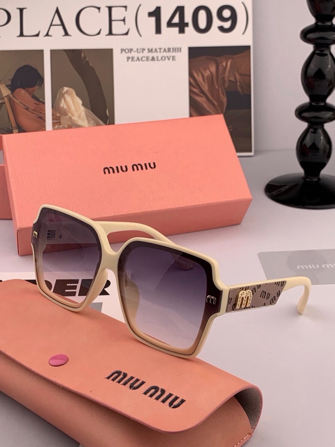 MIUMIU/缪缪🖇🖇开春新款🌟闪耀新款璀璨登台 ❤❤太阳镜潮品 精致个性设计简约时尚 专柜品质值得拥有 绝对潮爆 提升