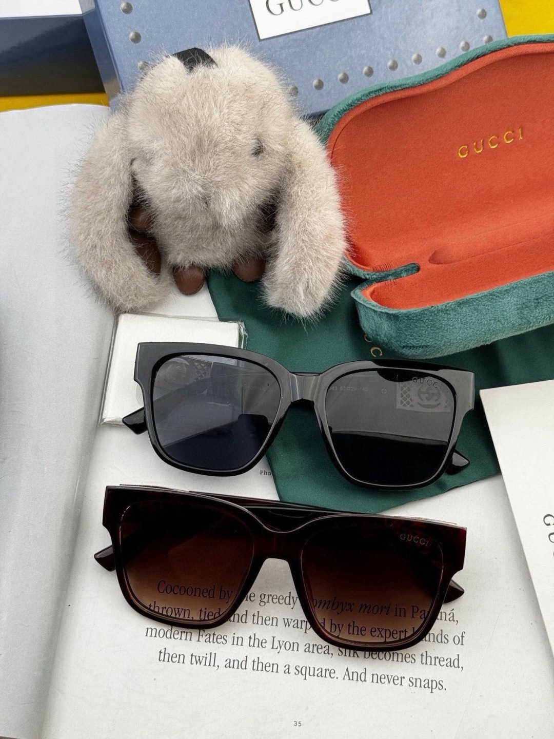 🔺 【GUCCI】开春新款 潮流爆款 时尚方框太阳镜 高品质 佩戴舒适 网红潮款墨镜 型号：G35804