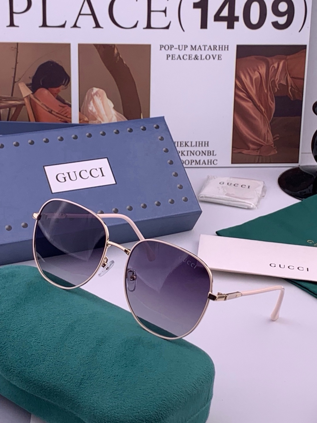 🔺 GUCCI🔻官方新款 众多明星同款[色]‼️‼️新款大框偏光墨镜 🌈🌈宝丽来超清加厚太阳镜🔝🔝型号：G5822