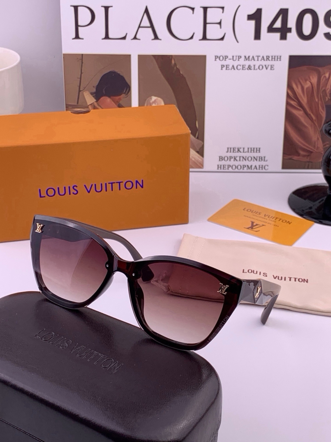 LV 太阳镜潮品官网模特同款 [玫瑰][玫瑰]四叶草🍀精致个性设计简约时尚 高品质值得拥有绝对潮爆整个夏季 新款L335