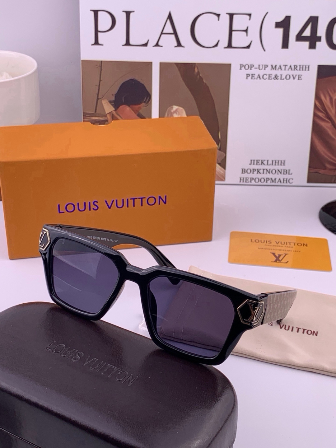 LV 太阳镜潮品官网模特同款 [玫瑰][玫瑰]四叶草🍀精致个性设计简约时尚 高品质值得拥有绝对潮爆整个夏季 新款L123