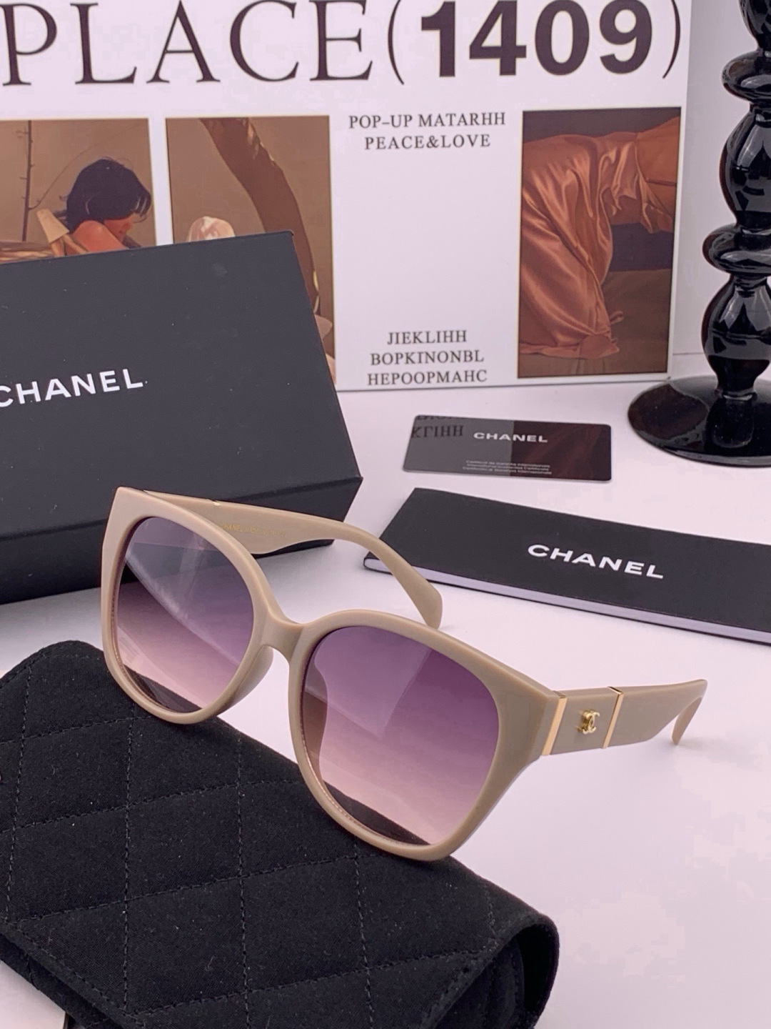 🔺CHANEL🔻官方早春新款，众多明星同款[色]香奈儿‼️‼️新款大框墨镜 ，🌈🌈宝丽来超清太阳镜🔝🔝型号：CH4700