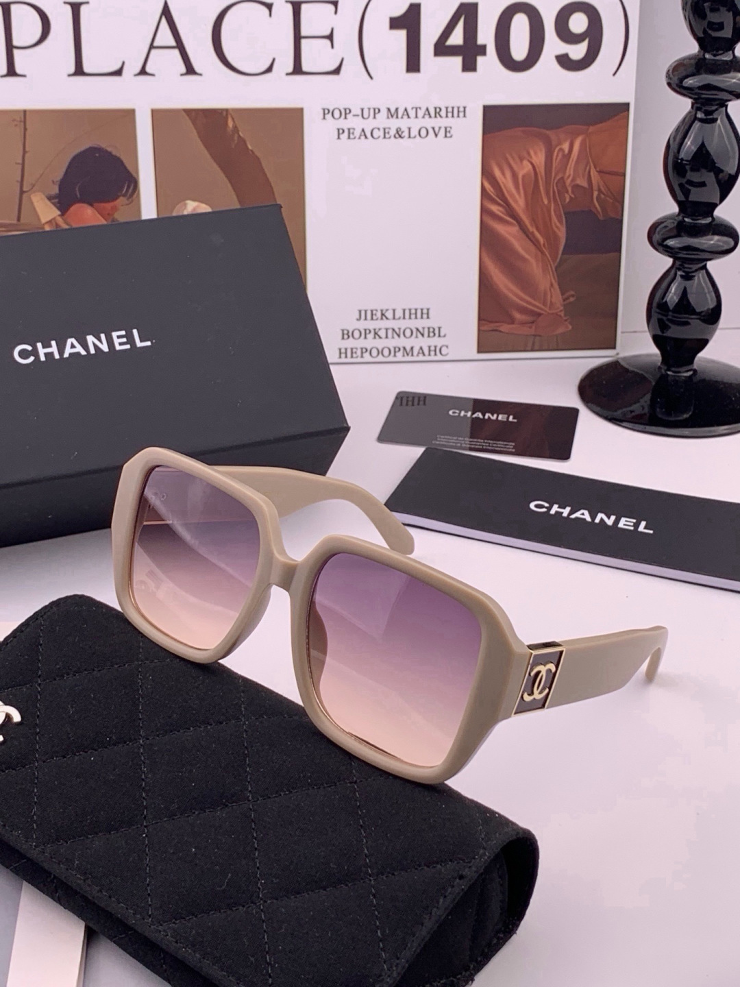 🔺CHANEL🔻官方早春新款，众多明星同款[色]香奈儿‼️‼️新款大框墨镜 ，🌈🌈宝丽来超清太阳镜🔝🔝型号：CH8700