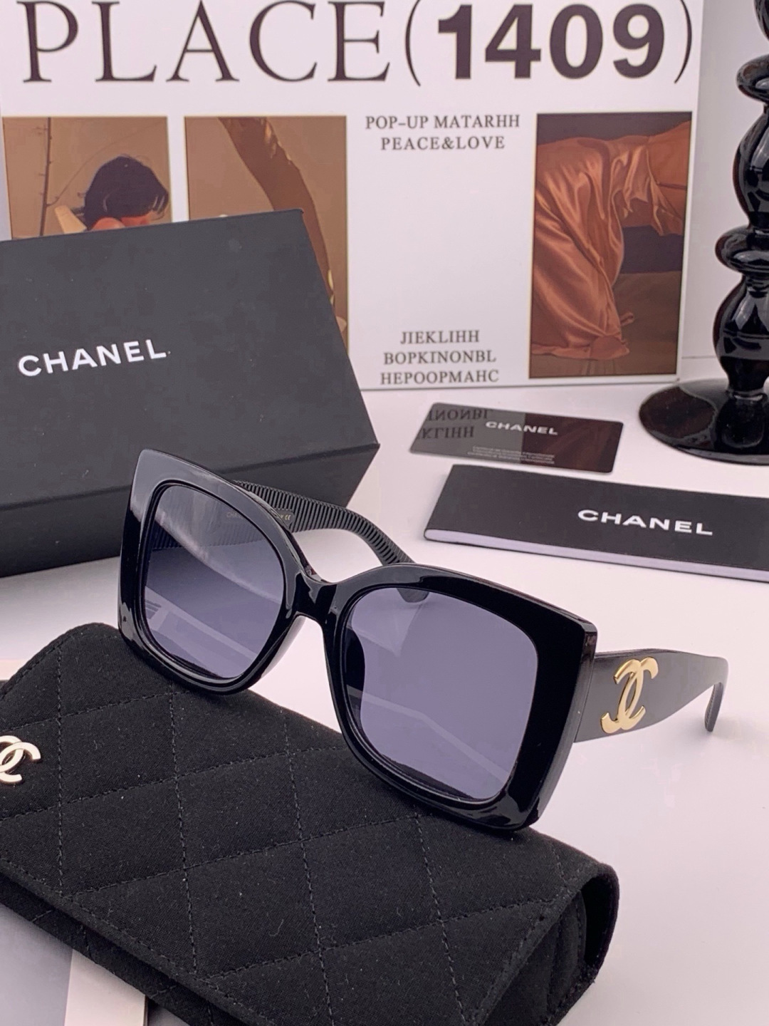 🔺CHANEL🔻官方早春新款，众多明星同款[色]香奈儿‼️‼️新款大框墨镜 ，🌈🌈宝丽来超清太阳镜🔝🔝型号：CH8700