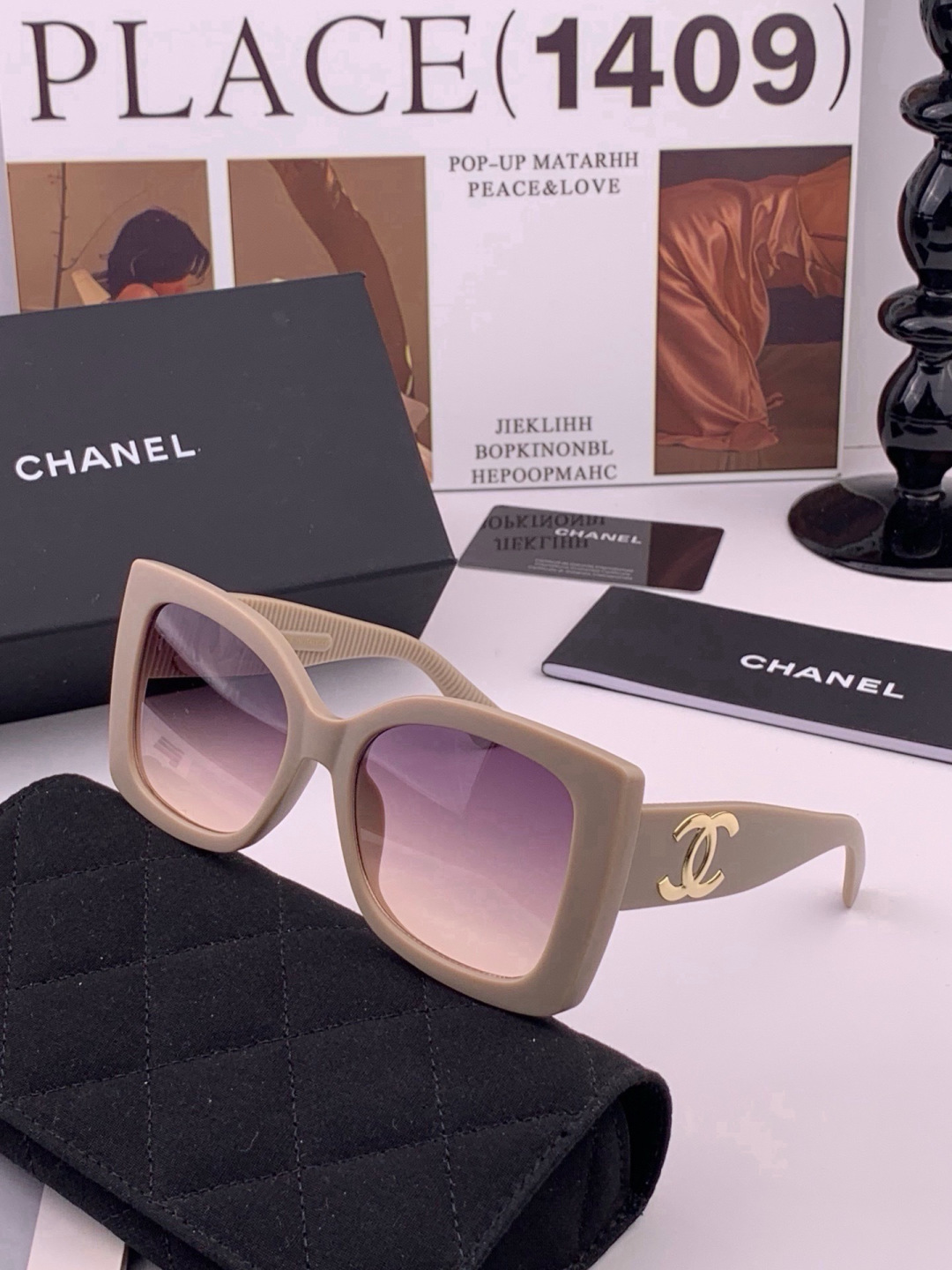 🔺CHANEL🔻官方早春新款，众多明星同款[色]香奈儿‼️‼️新款大框墨镜 ，🌈🌈宝丽来超清太阳镜🔝🔝型号：CH8700
