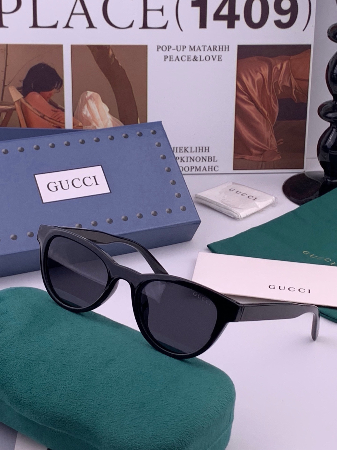 【TR偏光系列】Gucci   经典的小框设计，情侣款不挑脸型，无论搭配大衣还是连衣裙都非常显气质偏光镜片预防紫外线 型
