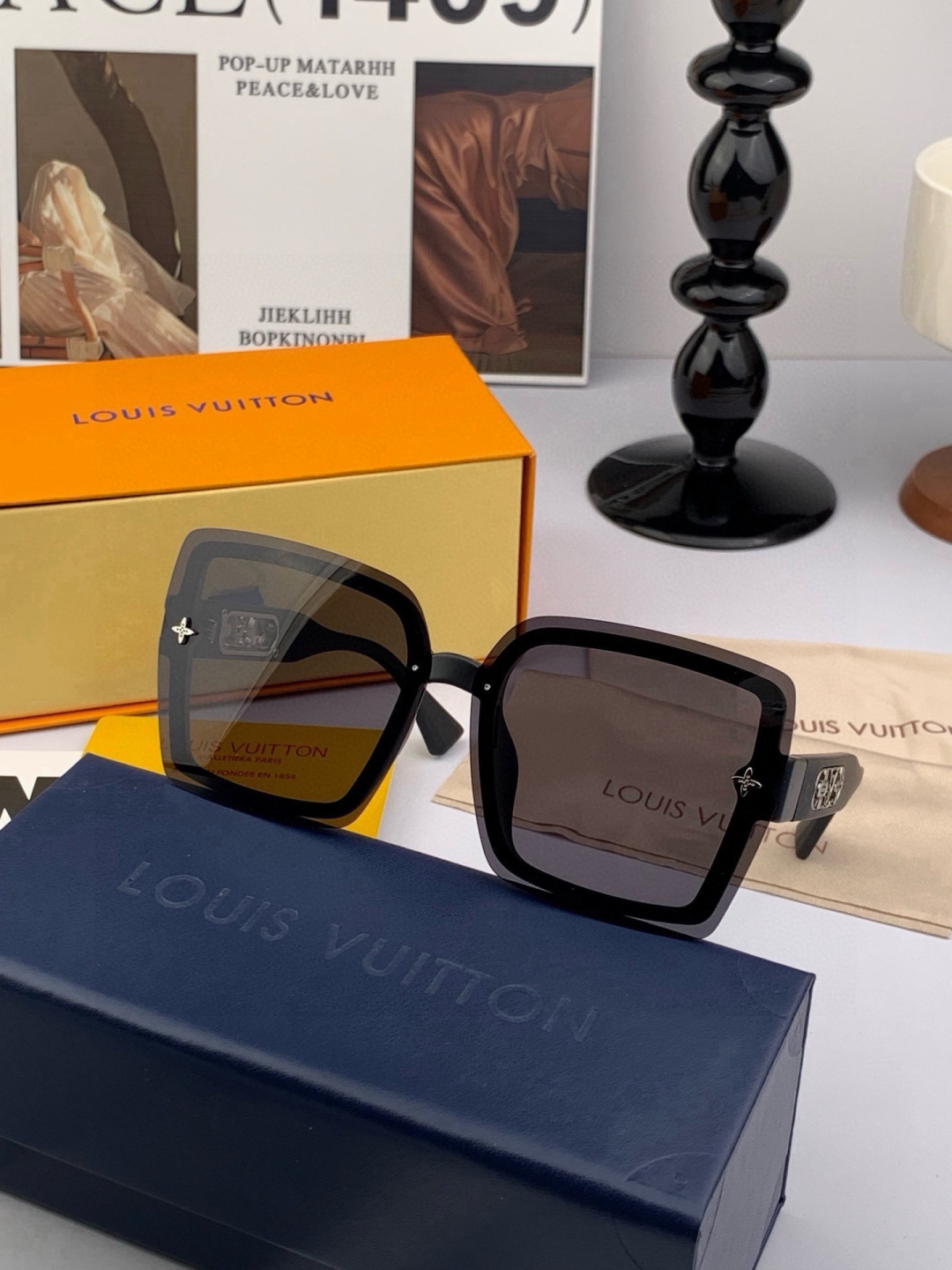 LV 太阳镜潮品官网模特同款 [玫瑰][玫瑰]四叶草🍀精致个性设计简约时尚 高品质值得拥有绝对潮爆整个夏季 新款L161