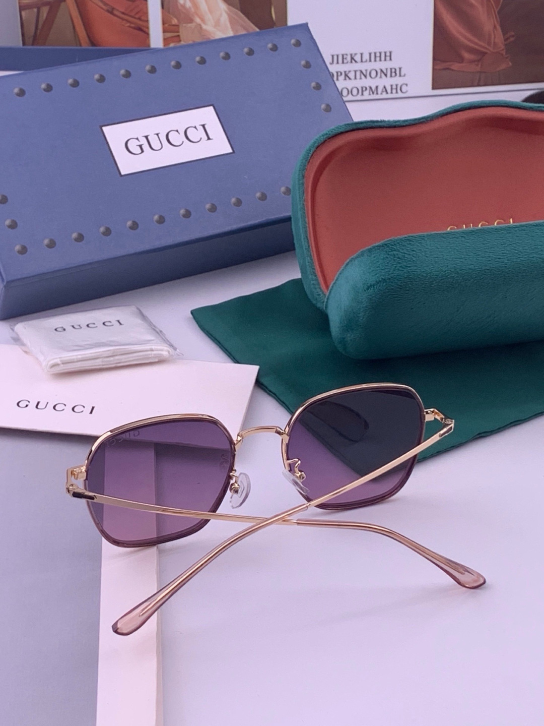 🔺 【GUCCI-偏光太阳镜】开春新款 潮流爆款 时尚圆框偏光太阳镜 高品质 佩戴舒适 网红潮款墨镜 女士高清偏光太阳镜
