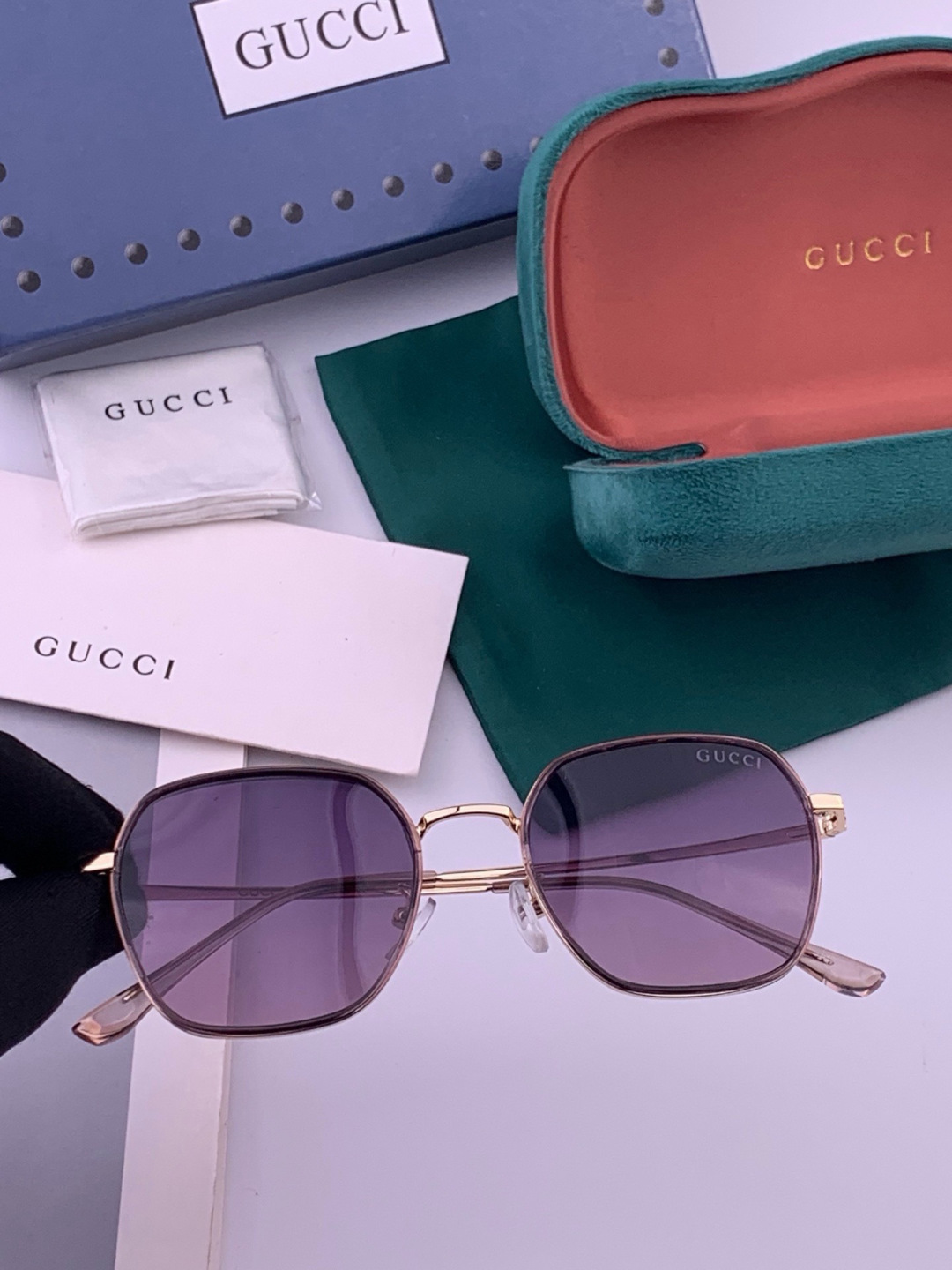 🔺 【GUCCI-偏光太阳镜】开春新款 潮流爆款 时尚圆框偏光太阳镜 高品质 佩戴舒适 网红潮款墨镜 女士高清偏光太阳镜