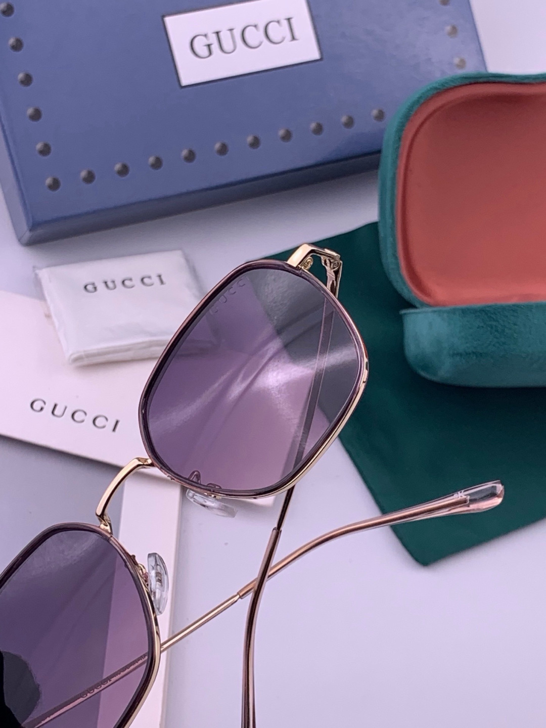 🔺 【GUCCI-偏光太阳镜】开春新款 潮流爆款 时尚圆框偏光太阳镜 高品质 佩戴舒适 网红潮款墨镜 女士高清偏光太阳镜