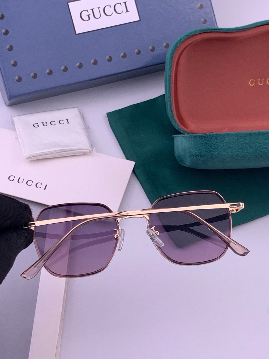 🔺 【GUCCI-偏光太阳镜】开春新款 潮流爆款 时尚圆框偏光太阳镜 高品质 佩戴舒适 网红潮款墨镜 女士高清偏光太阳镜