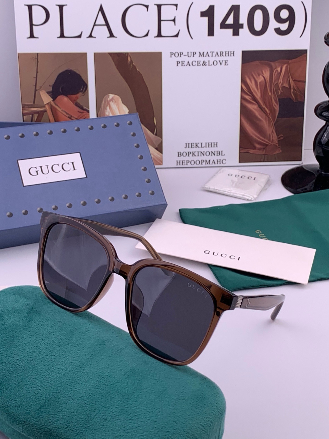 🔺 【GUCCI-偏光太阳镜】开春新款 潮流爆款 时尚偏光太阳镜 高品质 佩戴舒适 网红潮款墨镜 女士高清偏光太阳镜🕶️