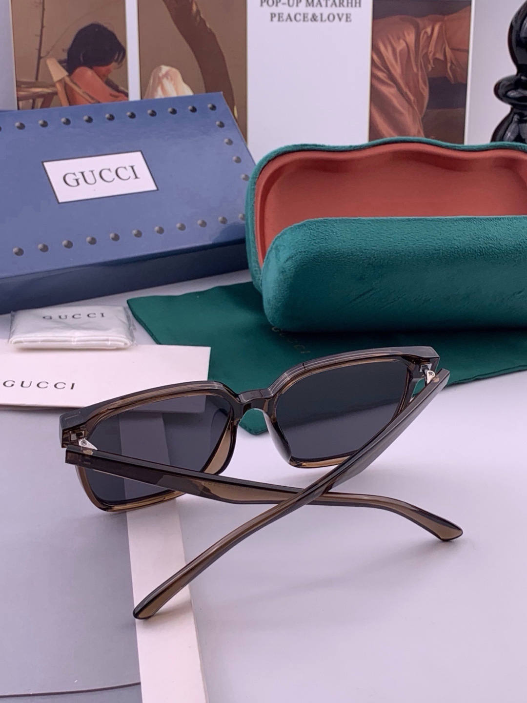 🔺 【GUCCI-偏光太阳镜】开春新款 潮流爆款 时尚偏光太阳镜 高品质 佩戴舒适 网红潮款墨镜 女士高清偏光太阳镜🕶️