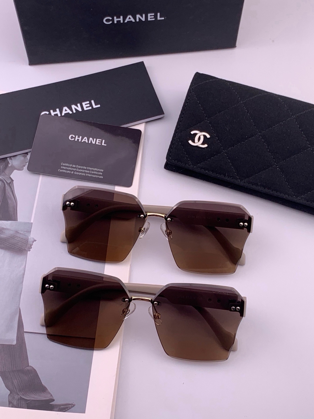 【CHANEL】香奈儿 新款潮流爆款 时尚方框太阳镜 佩戴舒适 网红潮款墨镜  女士高清加厚偏光太阳镜🕶️ 🎉高品质TR