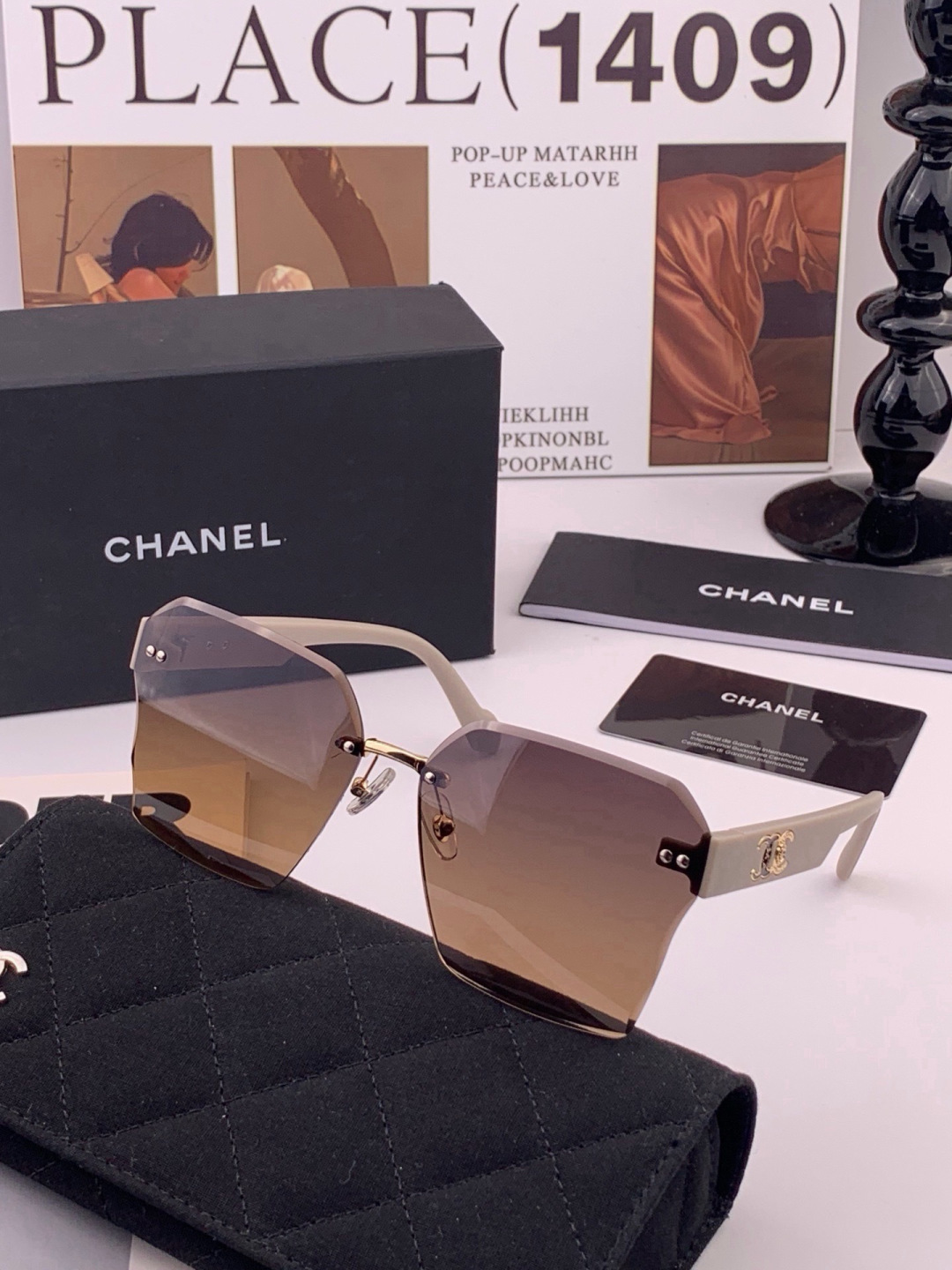 【CHANEL】香奈儿 新款潮流爆款 时尚方框太阳镜 佩戴舒适 网红潮款墨镜  女士高清加厚偏光太阳镜🕶️ 🎉高品质TR
