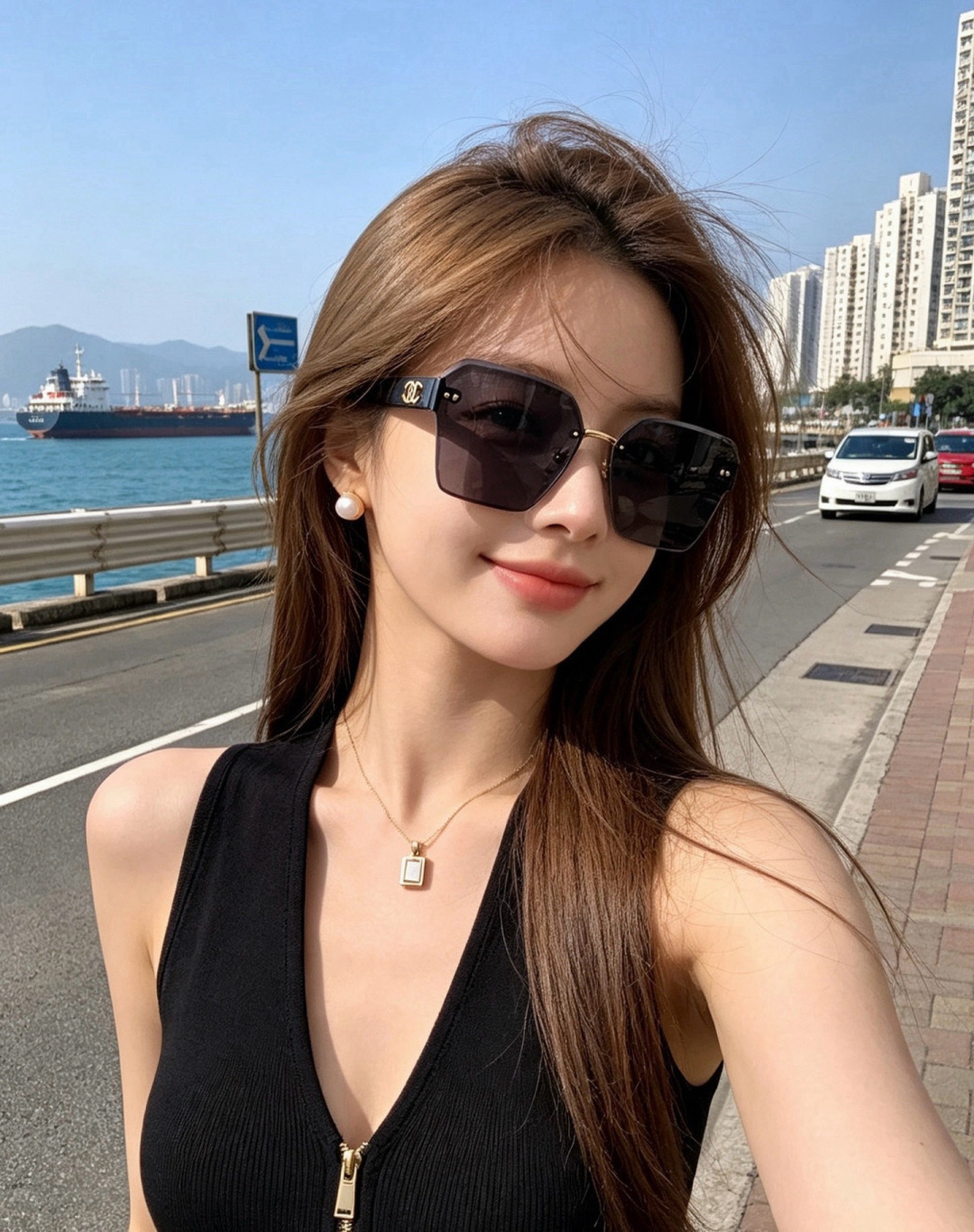 【CHANEL】香奈儿 新款潮流爆款 时尚方框太阳镜 佩戴舒适 网红潮款墨镜  女士高清加厚偏光太阳镜🕶️ 🎉高品质TR
