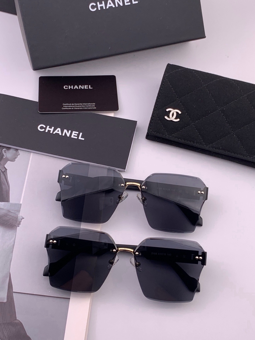 【CHANEL】香奈儿 新款潮流爆款 时尚方框太阳镜 佩戴舒适 网红潮款墨镜  女士高清加厚偏光太阳镜🕶️ 🎉高品质TR