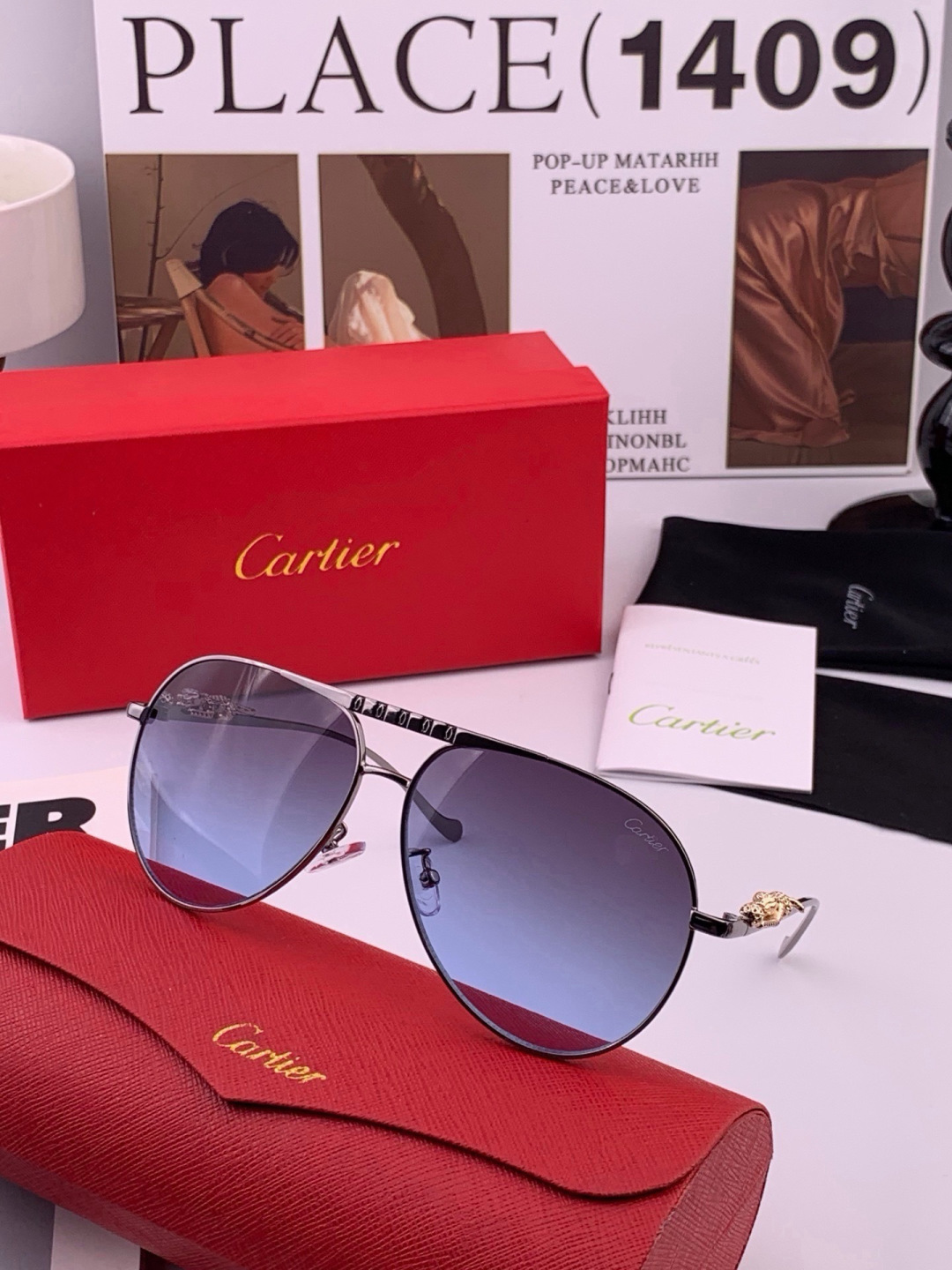 【卡地亚-cartier】 时尚高贵 很美手工🔝🔝高端品质 男女通用太阳眼镜 经典之作  有分量有质感的一款太阳镜  电