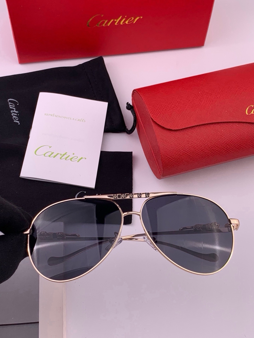 【卡地亚-cartier】 时尚高贵 很美手工🔝🔝高端品质 男女通用太阳眼镜 经典之作  有分量有质感的一款太阳镜  电