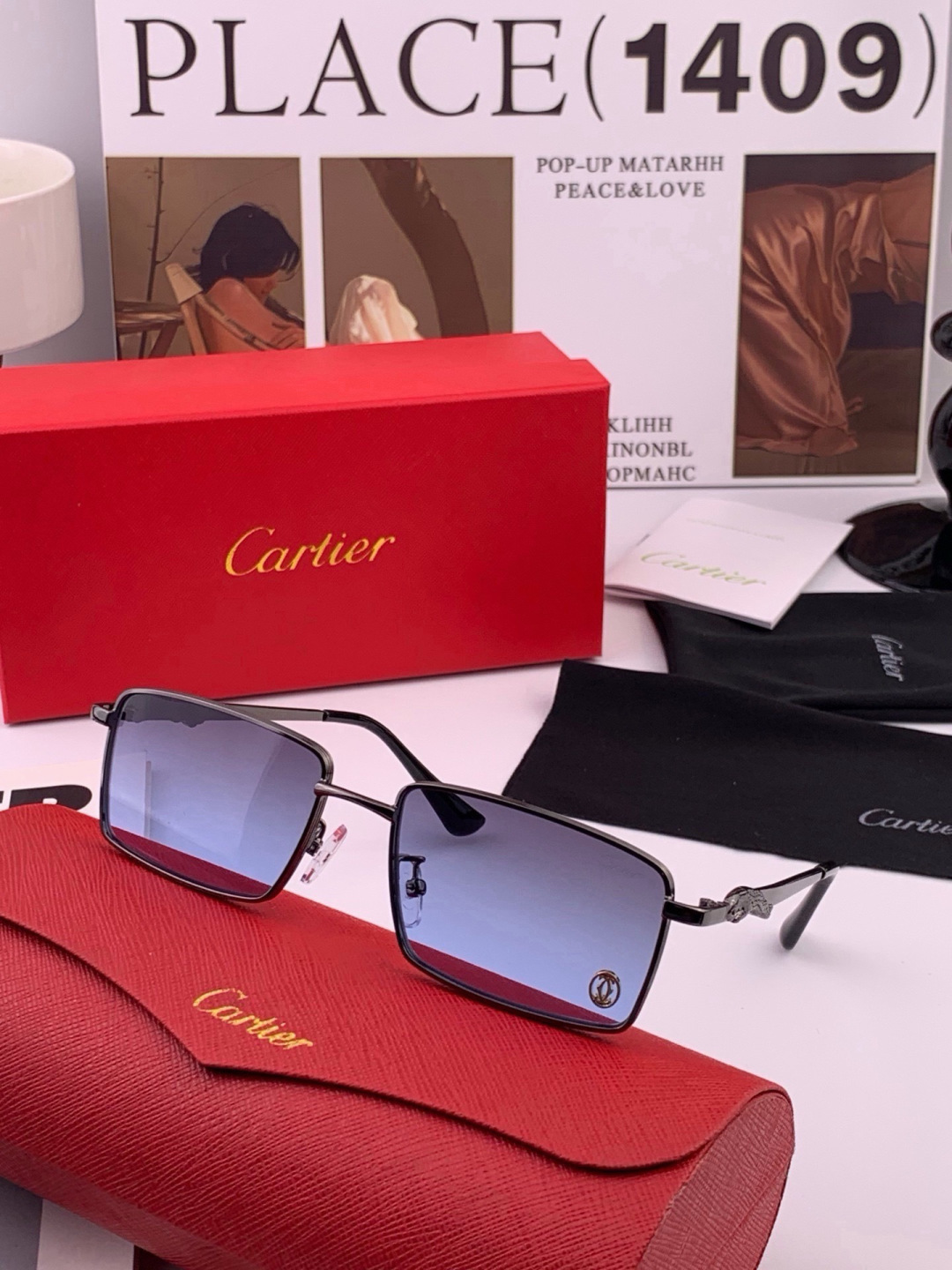 【卡地亚-cartier】 时尚高贵 很美手工🔝🔝高端品质 男女通用太阳眼镜 经典之作  有分量有质感的一款太阳镜  电