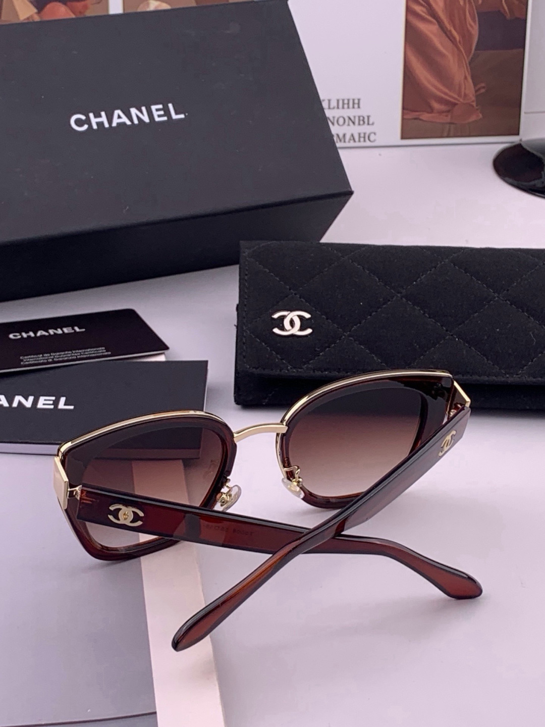 【CHANEL】香奈儿 新款潮流爆款 时尚圆框太阳镜 佩戴舒适 网红潮款墨镜  女士高清加厚偏光太阳镜🕶️ 🎉高品质TR