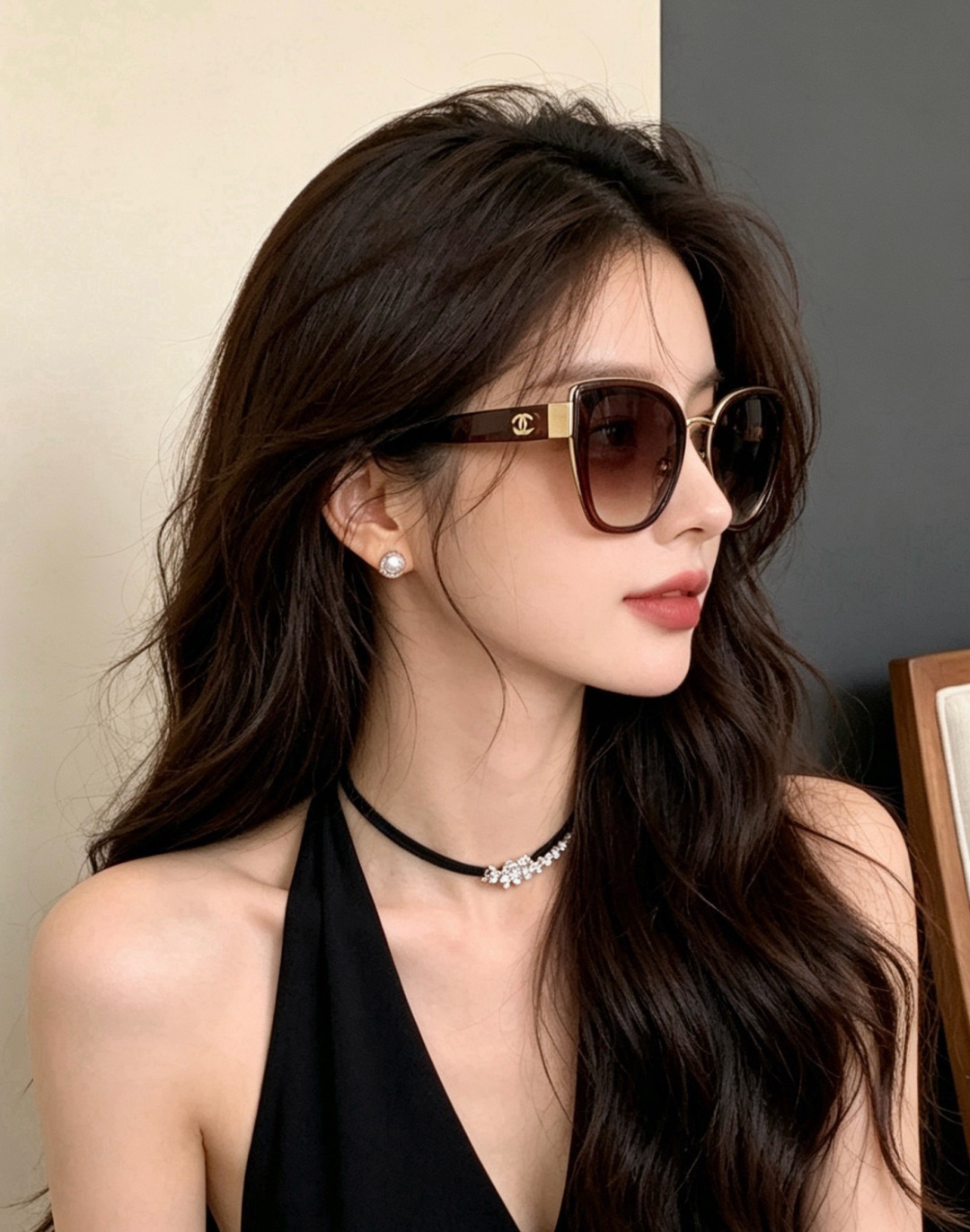 【CHANEL】香奈儿 新款潮流爆款 时尚圆框太阳镜 佩戴舒适 网红潮款墨镜  女士高清加厚偏光太阳镜🕶️ 🎉高品质TR