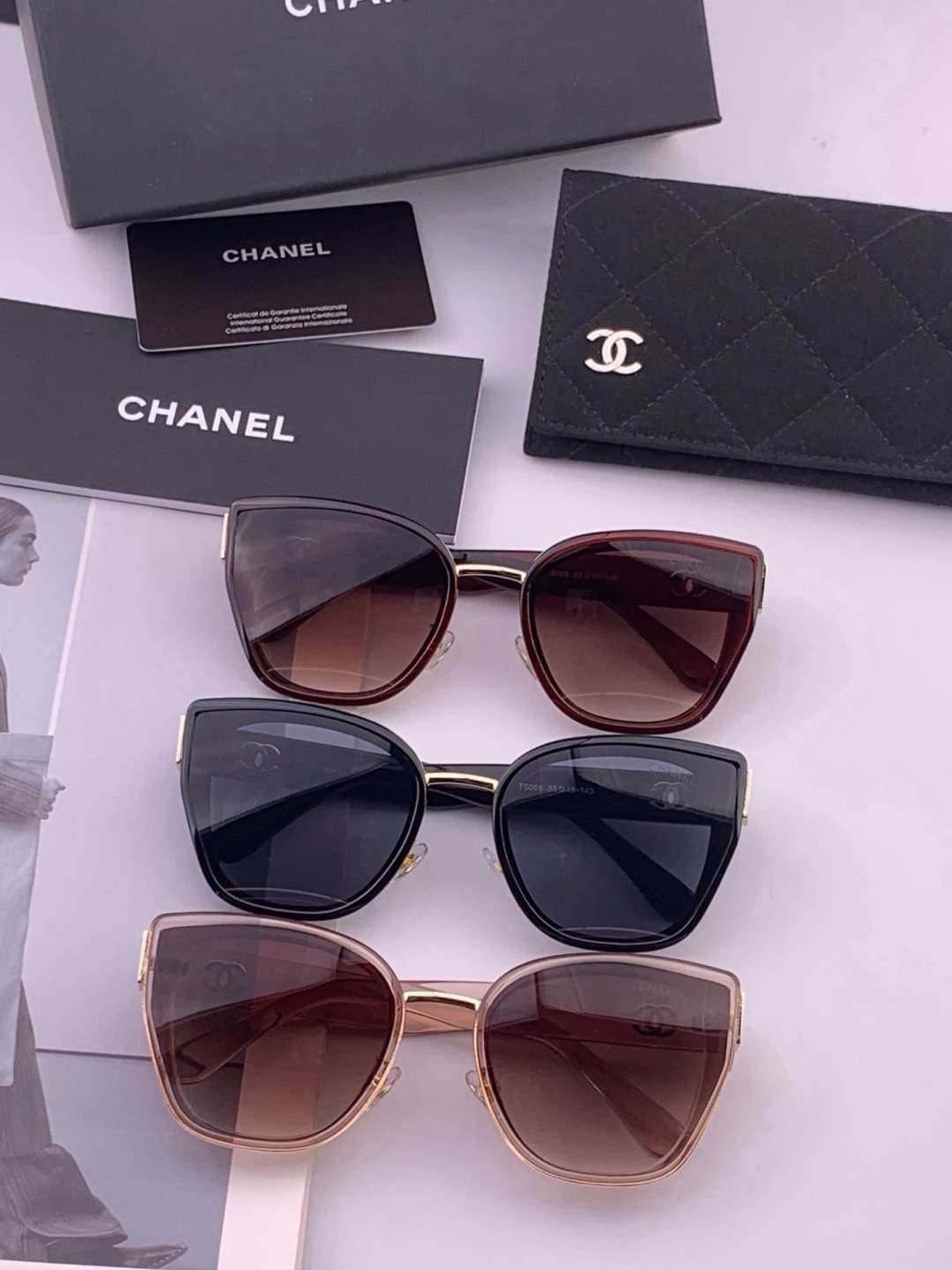 【CHANEL】香奈儿 新款潮流爆款 时尚圆框太阳镜 佩戴舒适 网红潮款墨镜  女士高清加厚偏光太阳镜🕶️ 🎉高品质TR