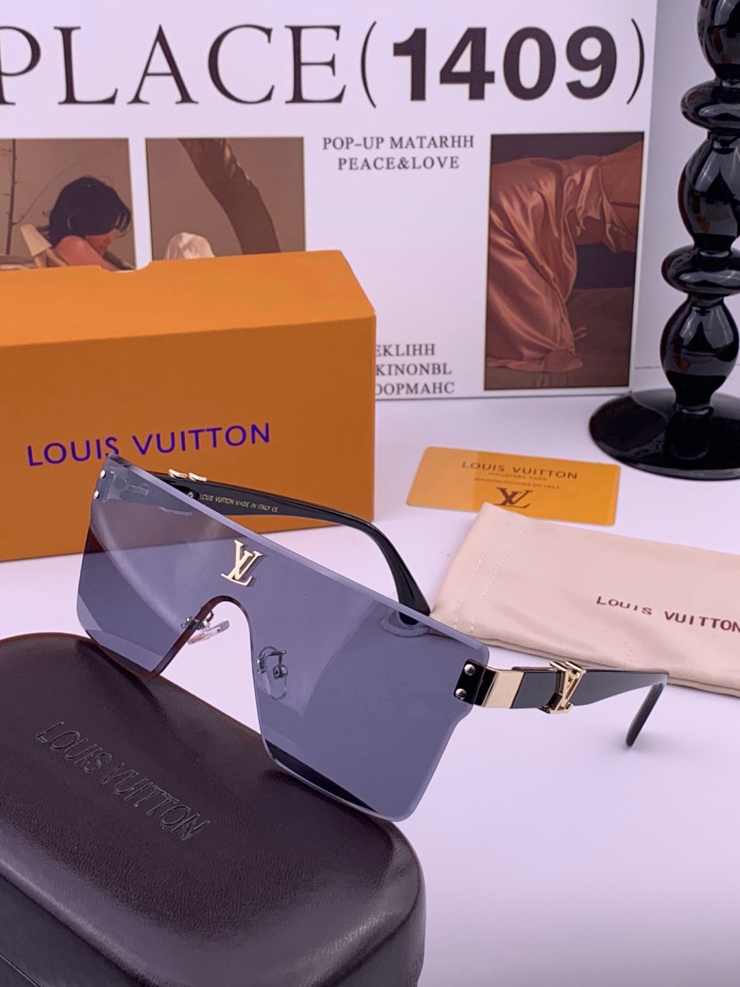 🔺LV🔻早春新款，众多明星同款[色]LV‼️‼️新款大框墨镜 ，🌈🌈宝丽来超清太阳镜🔝🔝型号：L36000