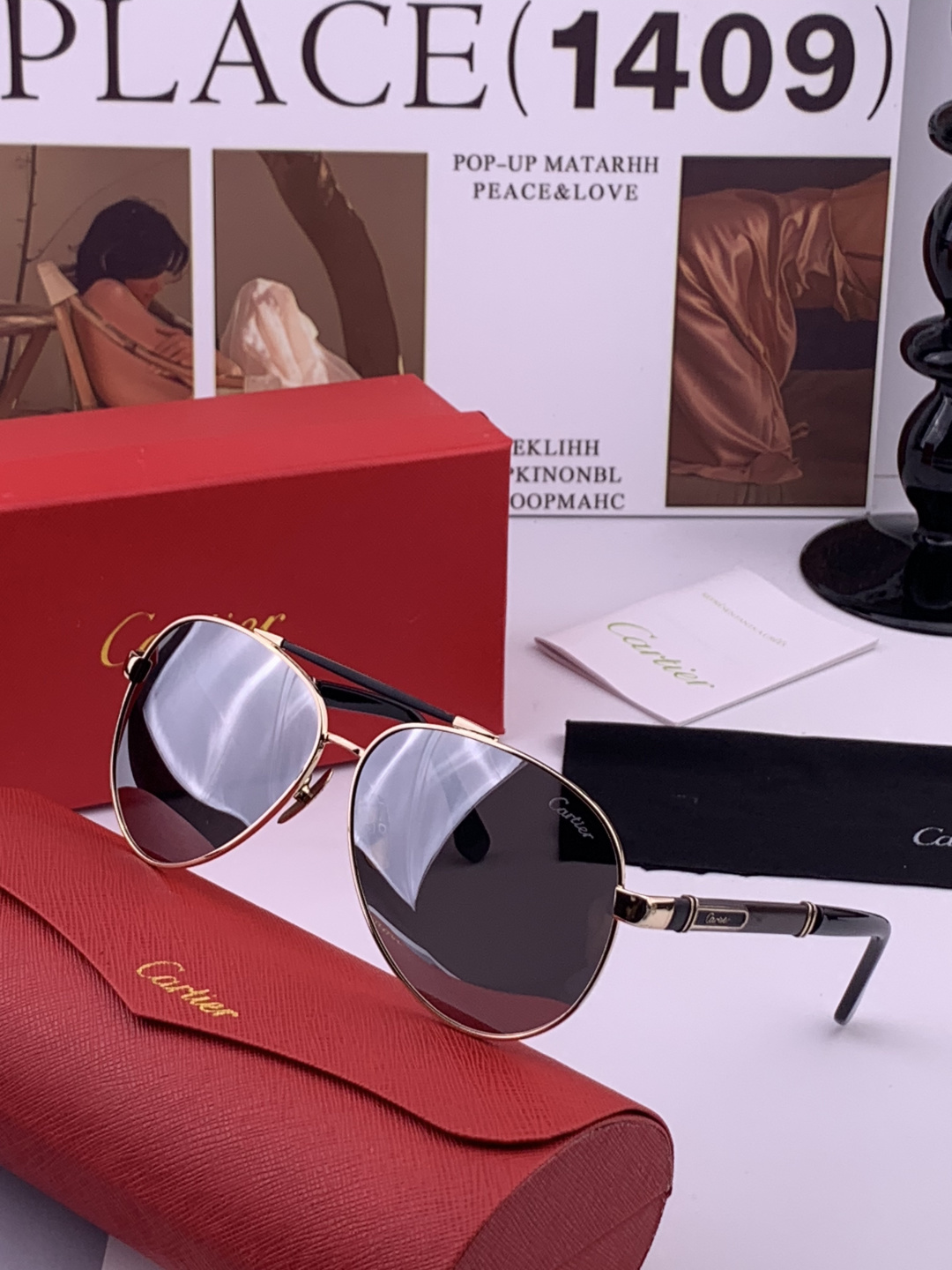 【Cartier  卡地亚】 👑男女款偏光墨镜  双色烤漆工艺  进口宝丽来偏光镜片   顶级做工彰显非凡品味 高品质 