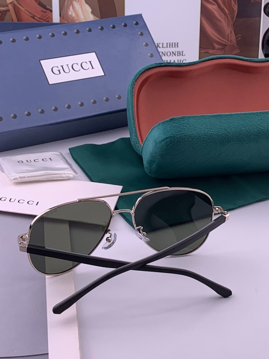Gucci 🔥  高品质男女款墨镜   👍 进口宝丽来偏光镜片  🔥蛤蟆镜 开车钓鱼都可 🔥百搭显瘦墨镜韩版男士飞行员大