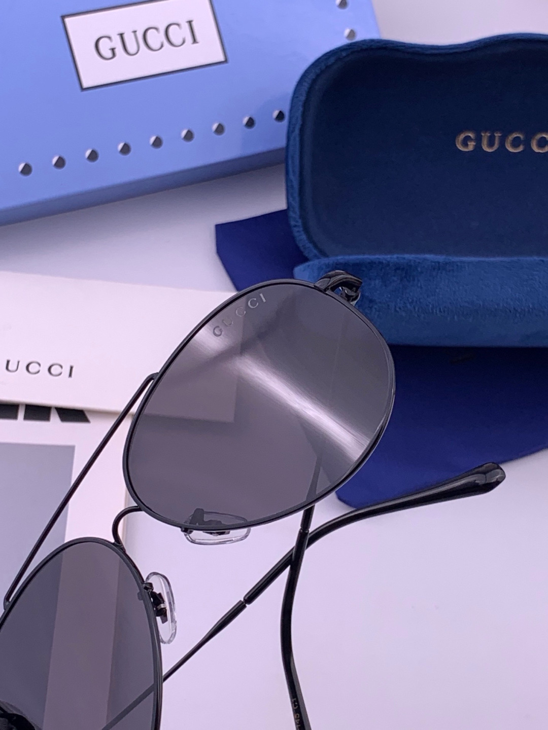 Gucci 🔥  高品质男女款墨镜   👍 进口宝丽来偏光镜片  🔥蛤蟆镜 开车钓鱼都可 🔥百搭显瘦墨镜韩版男士飞行员大