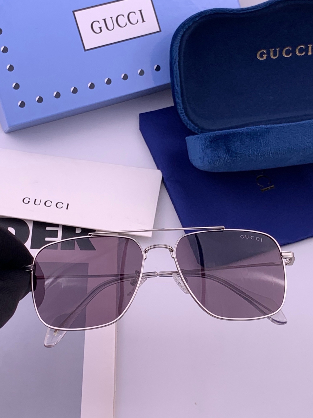 Gucci 🔥  高品质男女款墨镜   👍 进口宝丽来偏光镜片  🔥蛤蟆镜 开车钓鱼都可 🔥百搭显瘦墨镜韩版男士飞行员大