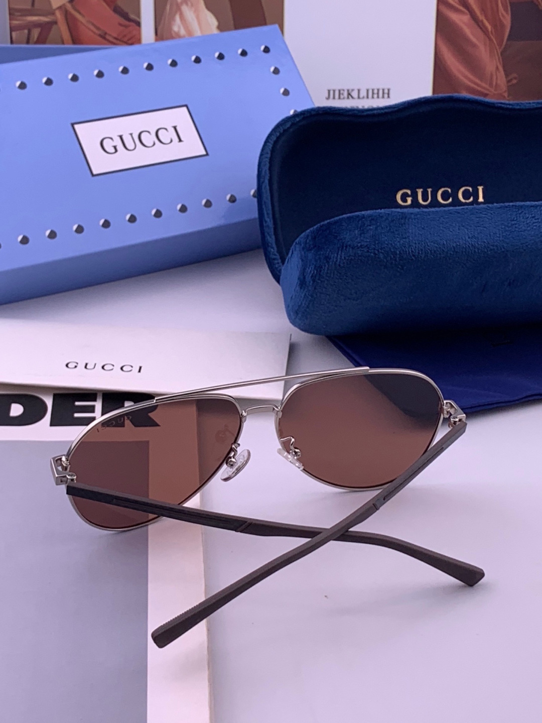 Gucci 🔥  高品质男女款墨镜   👍 进口宝丽来偏光镜片  🔥蛤蟆镜 开车钓鱼都可 🔥百搭显瘦墨镜韩版男士飞行员大