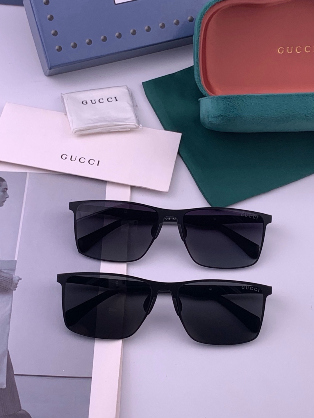 GUCCI 男款炫彩飞行员偏光太阳镜 ❤️材质：高清尼龙加厚卡槽高清偏光镜片 🌹无边框镜架💕颜👍型号：G197