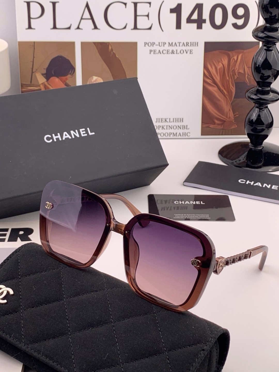 【CHANEL】香奈儿 新款潮流爆款 时尚圆框太阳镜 佩戴舒适 网红潮款墨镜  女士高清加厚偏光太阳镜🕶️ 🎉高品质TR