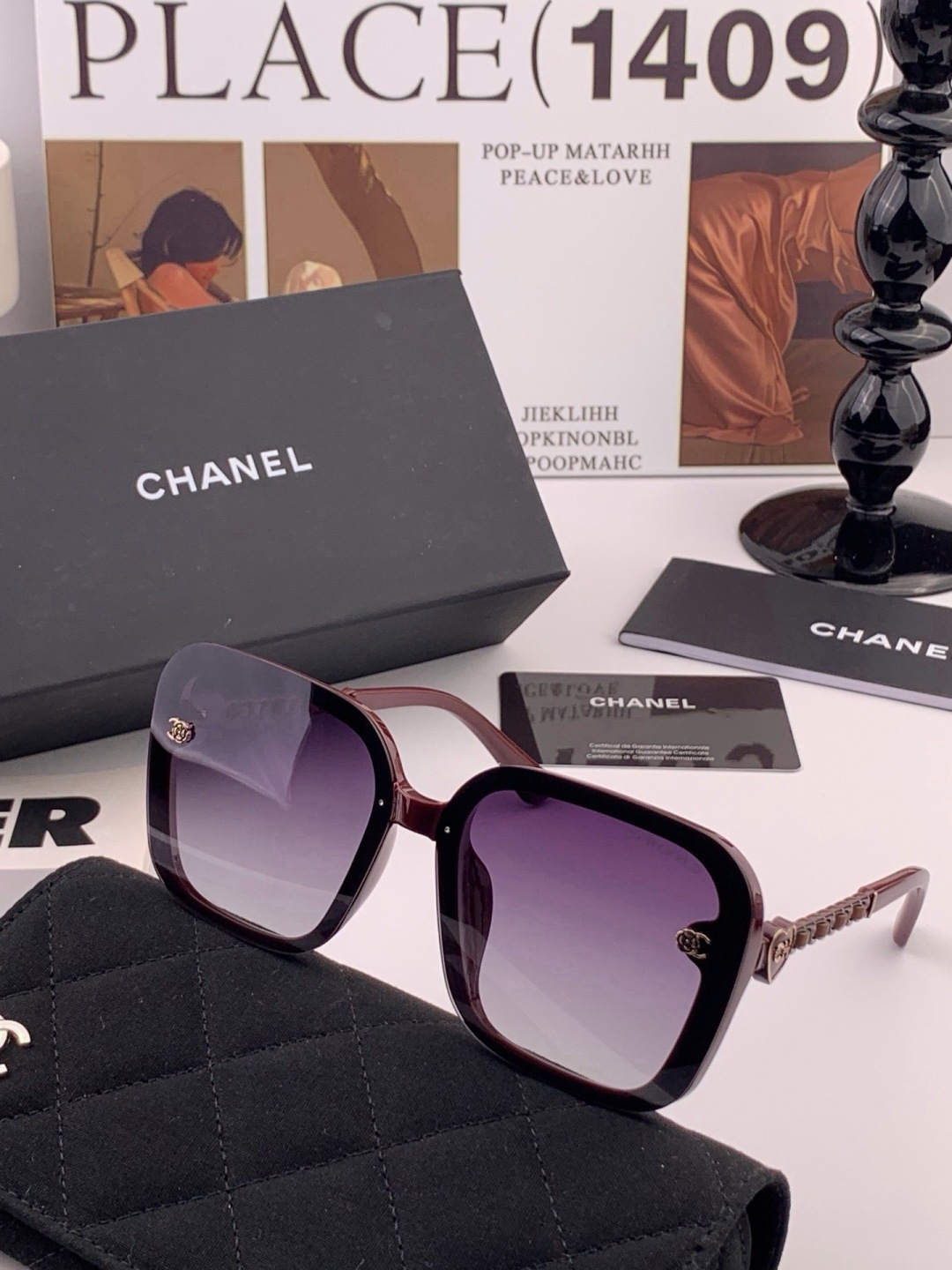 【CHANEL】香奈儿 新款潮流爆款 时尚圆框太阳镜 佩戴舒适 网红潮款墨镜  女士高清加厚偏光太阳镜🕶️ 🎉高品质TR
