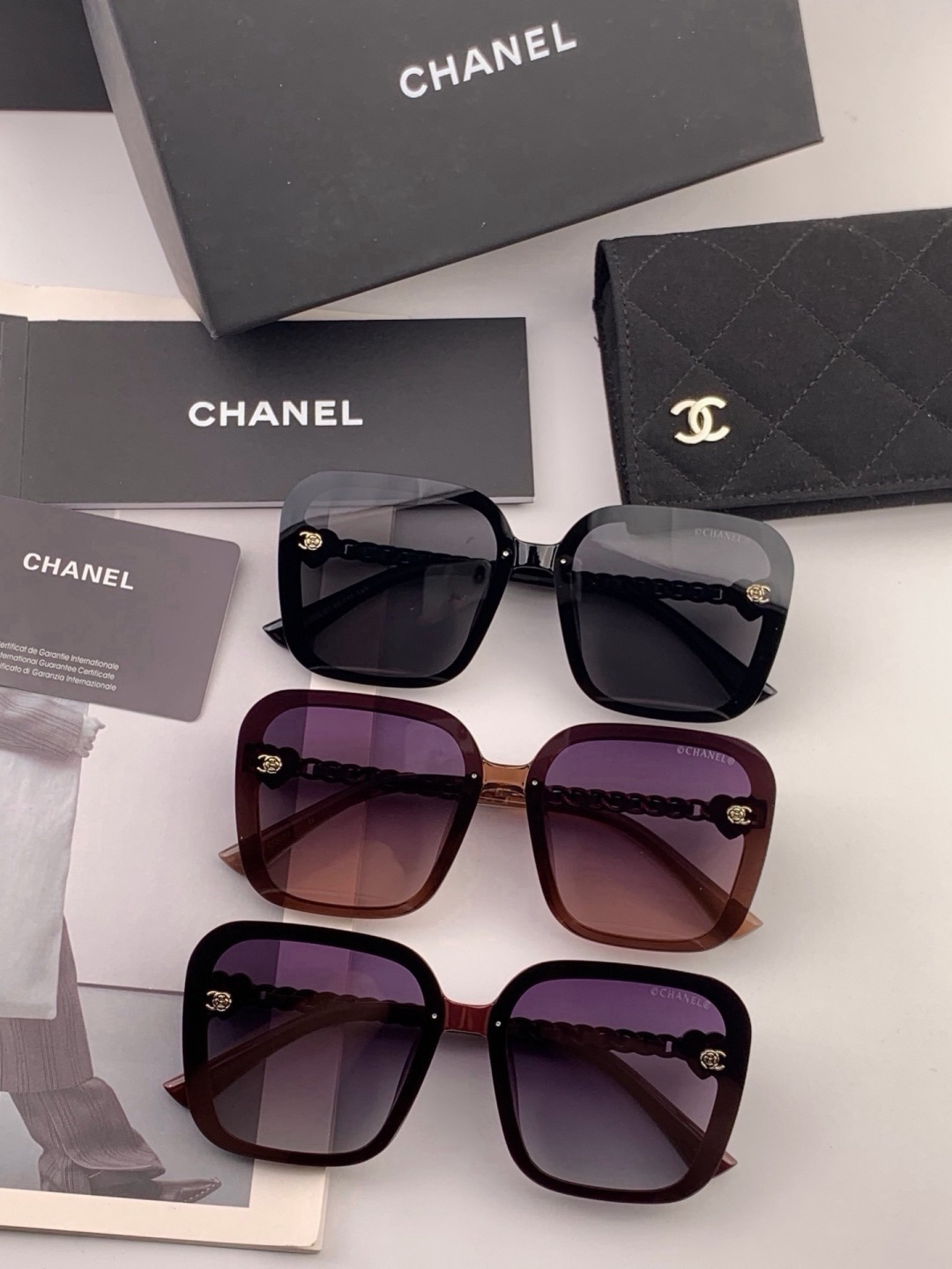 【CHANEL】香奈儿 新款潮流爆款 时尚圆框太阳镜 佩戴舒适 网红潮款墨镜  女士高清加厚偏光太阳镜🕶️ 🎉高品质TR