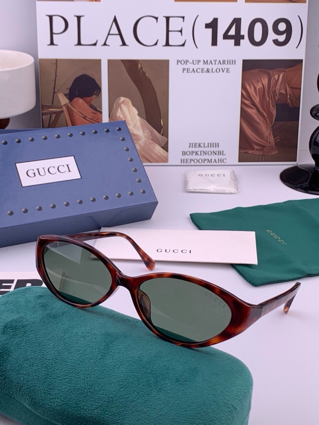 🔺 【GUCCI】开春新款 潮流爆款 时尚偏光太阳镜 高品质 佩戴舒适 网红潮款墨镜 女士高清尼龙偏光太阳镜🕶️ 🎉高品
