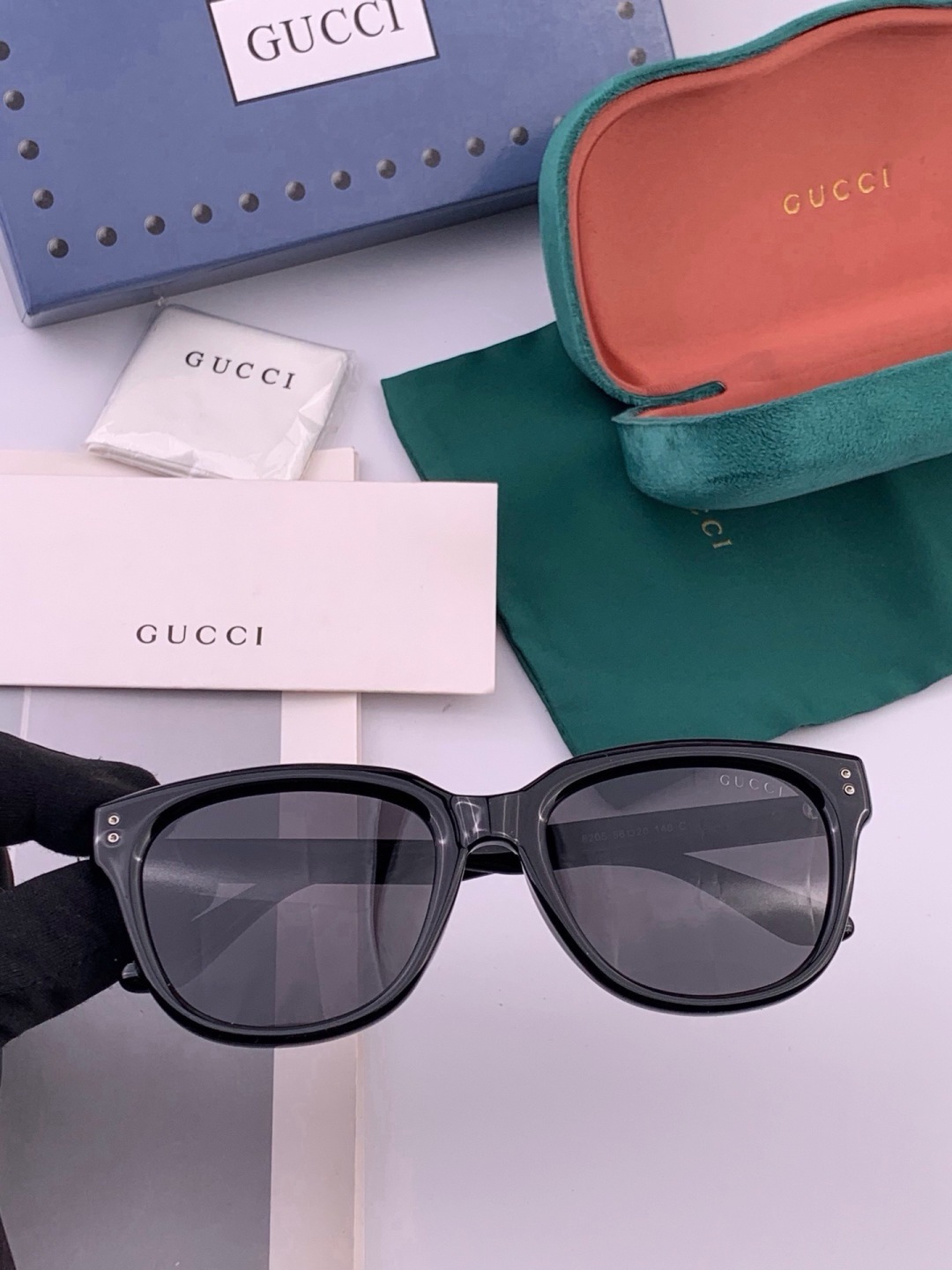 🔺 【GUCCI】开春新款 潮流爆款 时尚方框偏光太阳镜 高品质 佩戴舒适 网红潮款墨镜 女士高清尼龙偏光太阳镜🕶️ 🎉