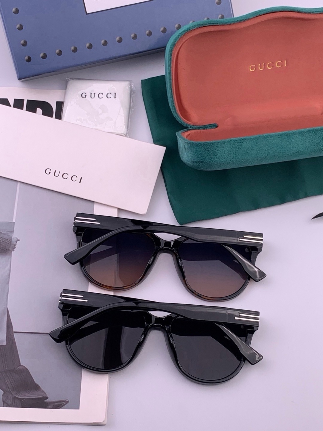 GUCCI  新款偏光太眼镜，情侣款时尚方框太阳镜佩戴舒适网红潮流款墨镜，大气女人范儿，大脸小脸都好看 ！型号：G223