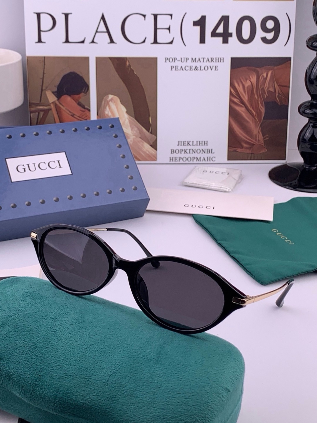 🔺 【GUCCI】开春新款 潮流爆款 时尚偏光太阳镜 高品质 佩戴舒适 网红潮款墨镜 女士高清尼龙偏光太阳镜🕶️ 🎉高品