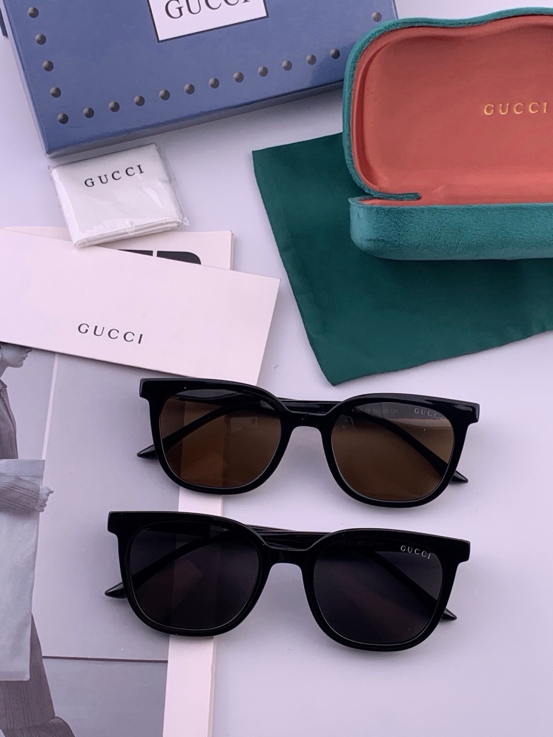 🔺 【GUCCI】开春新款 潮流爆款 时尚方框偏光太阳镜 高品质 佩戴舒适 网红潮款墨镜 女士高清尼龙偏光太阳镜🕶️ 🎉